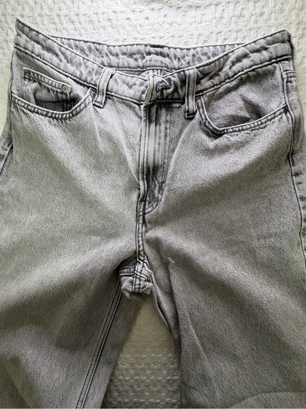 Denim&Co Women's Wide Leg Jeans in Washed Gray